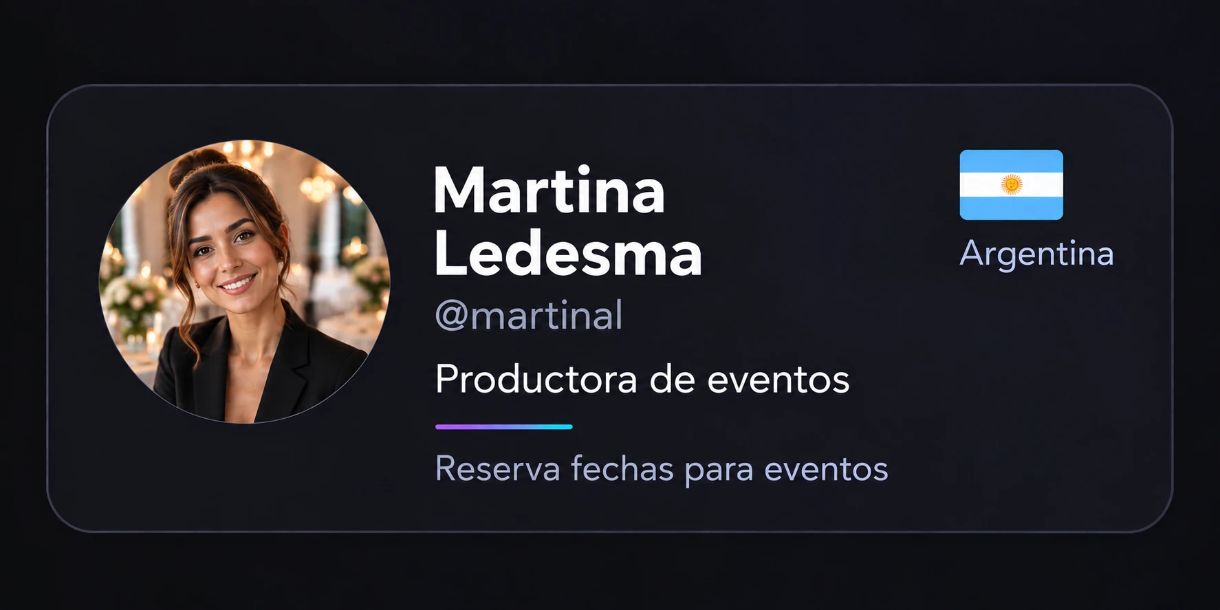 Martina Ledesma, productora de eventos: reserva fechas para eventos