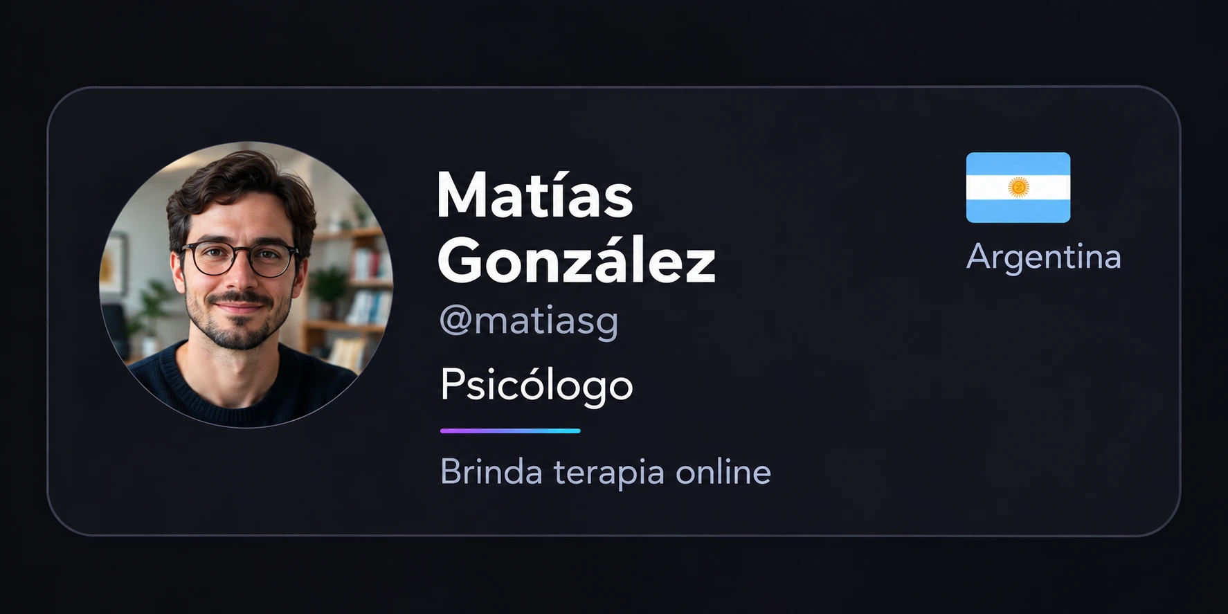 Matías González, psicólogo: brinda terapia online