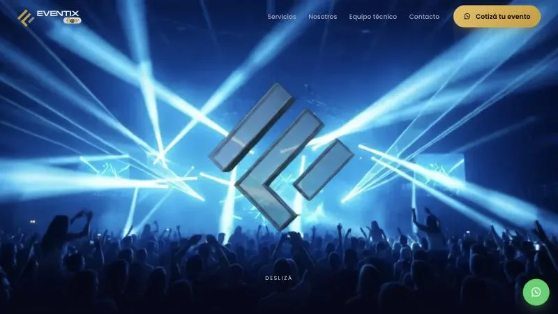 Portada del sitio web de EventixFlow
