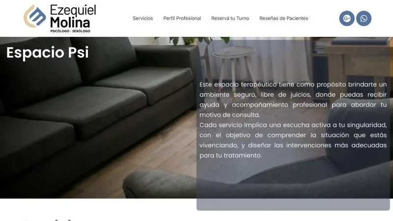 Portada del sitio web de Lic. Ezequiel Molina