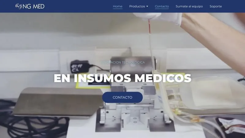Portada del sitio web de NG MED