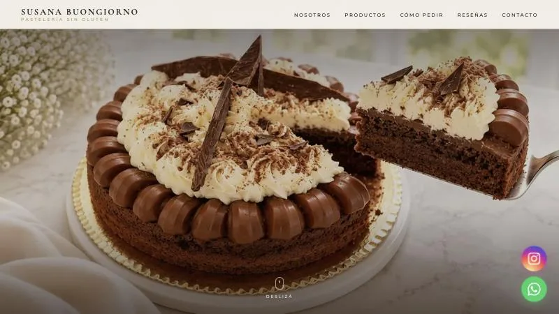 Portada del sitio web de Repostería GlutenFree